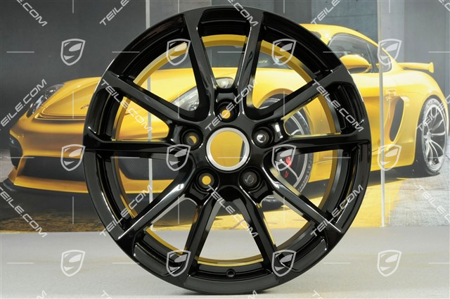 18'' Komplet felg Cayenne facelift 2014->, 8J x 18 ET53, czarny wysoki połysk