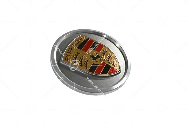 Radzierdeckel Satz, Wappen farbig, Platinsilber / silber