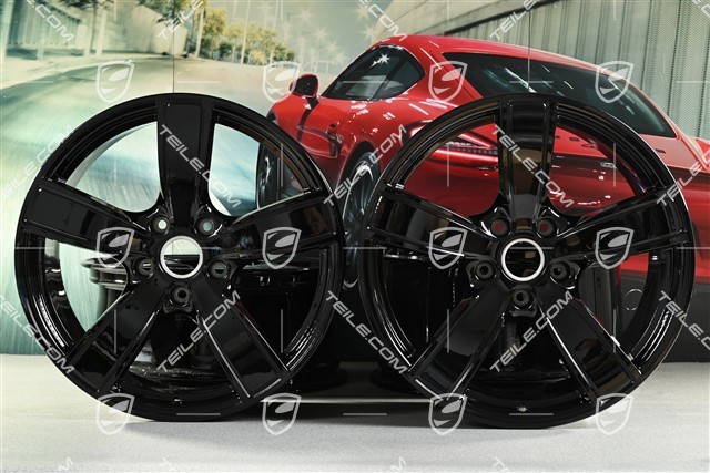 20-inch wheel rim set Carrera Sport, 8,5J x 20 ET57 + 10,5J x 20 ET51, black high gloss
