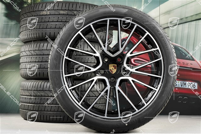 21-inch Cayenne RS Spyder summer wheel set, rims 9,5J x 21 ET46 + 11,0J x 21 ET58 + Pirelli P Zero summer tyres 285/40 R21 + 315/35 R21, with TPMS, EXCLUSIVE
