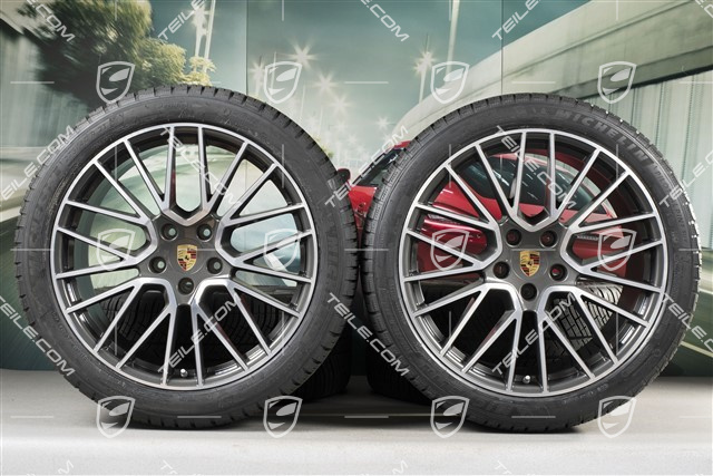 21" Winterräder Cayenne COUPÉ RS Spyder, komplett, Felgen 9,5J x 21 ET46 + 11,0J x 21 ET49 + Winterreifen Michelin Pilot Alpin 5 275/40 R21 + 305/35 R21, mit RDK-Sensoren