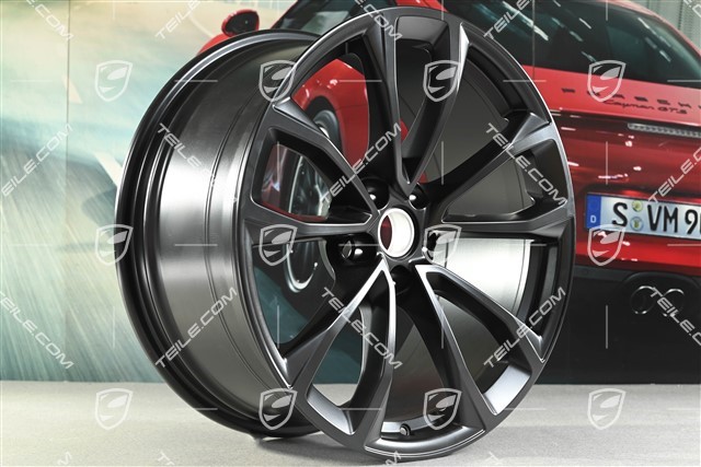 19-inch wheel rim Macan Design-Rad, 9J x 19 ET21, black satin mat