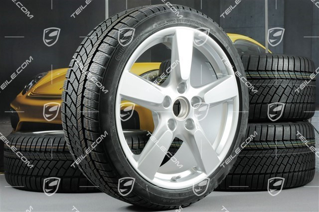 19" Winterräder Satz "Cayman S", Felgen 8J x 19 ET57 + 9,5J x 19 ET45 + NEUE Continental WinterContact TS 830P Winterreifen 235/40 R19 + 265/40 R19, ohne RDK-Sensoren