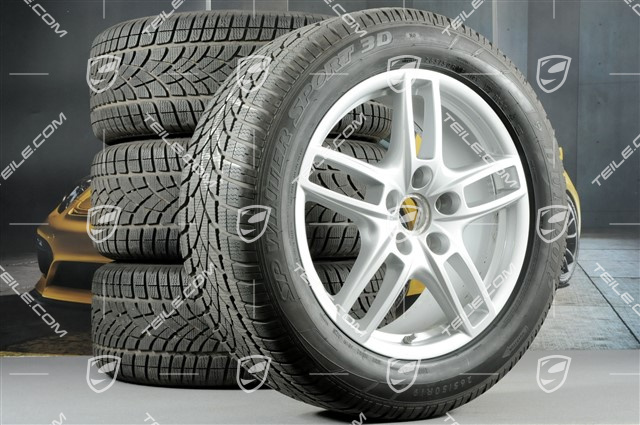 19" Cayenne Turbo Winterräder Satz, 4x Felgen 8,5 J x 19 ET 59 + 4x Dunlop Winterreifen 265/50 R 19 110V XL M+S, mit RDK-Sensoren