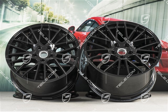 21" Felgensatz Cayenne RS Spyder, 11J x 21 ET58 + 9,5J x 21 ET46, schwarz hochglanz