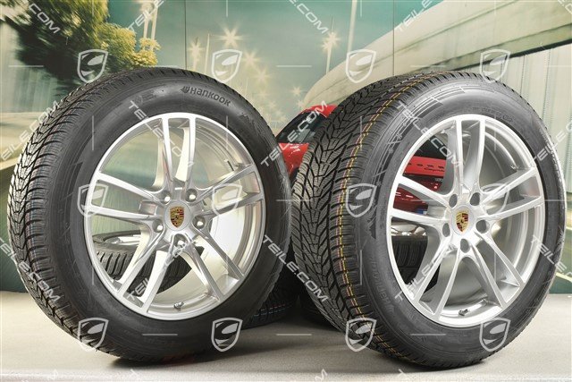 20" koła zimowe Cayenne Sport, komplet, felgi 9J x 20 ET50 + 10,5J x 20 ET64 + opony zimowe Hankook 255/55 R20 + 295/45 R20, z czujnikami ciśnienia