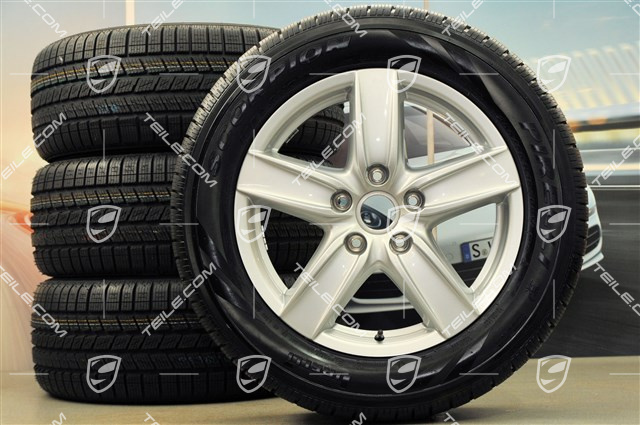 18" Koła zimowe Cayenne S III, 4x felgi 8 J x 18 ET 53 + 4x opony zimowe Pirelli 255/55 R18, bez czujników ciśnienia RDK