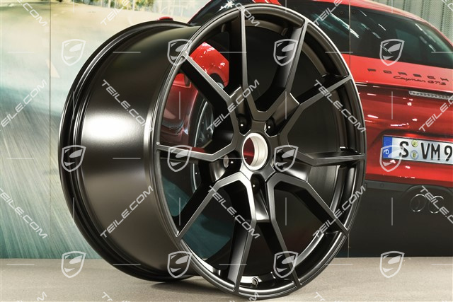 21" Felge Sport Turismo GTS / RS Spyder Design, 11,5J x 21 ET66, in Schwarz Seidenmatt