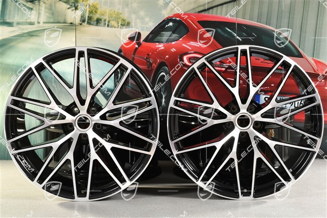 21" komplet felg RS Spyder Design II , 9,5J x 21 ET27 + 10J x 21 ET19, czarny wysoki połysk