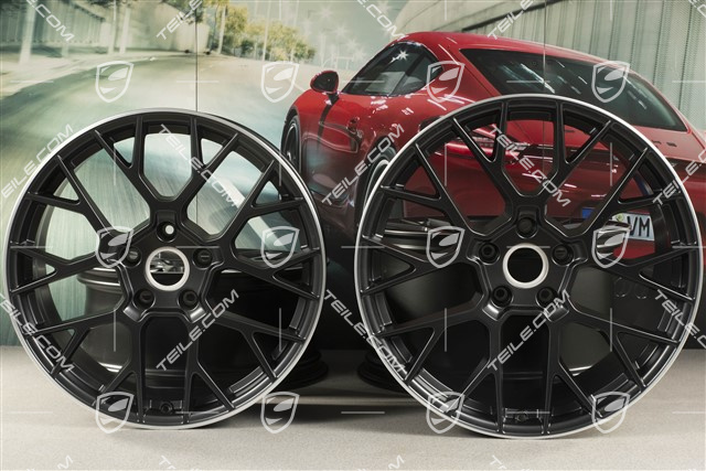 20+21" Komplet felg RS Spyder, felgi: przednie 8,5J x 20 ET53 + tylne 11,5J x 21 ET67, czarny satynowy półmat