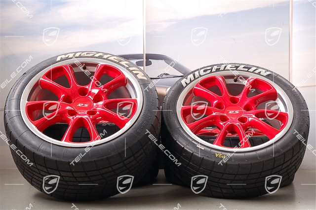 18" komplet felg GT3 RS, lakierowane na czerwono, Felgen 11J x 18 ET63 + 8,5J x 18 ET40