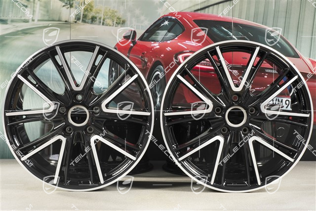 20-inch wheel rim set Exclusive Design, 10,5J x 20 ET71 + 9,5J x 20 ET71, for winter use, black high gloss