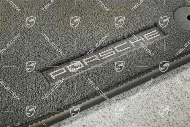 Fußmatten / Fussmattensatz, Velours, 4-teilig, Schiefergrau