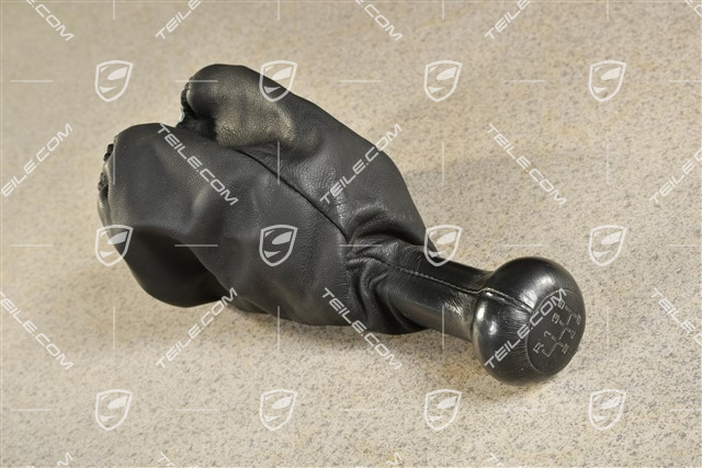 Schalthebelknopf, 6-Gang, schwarzes Leder, Gebrauchsspuren, Laufleistung 96.000 Km