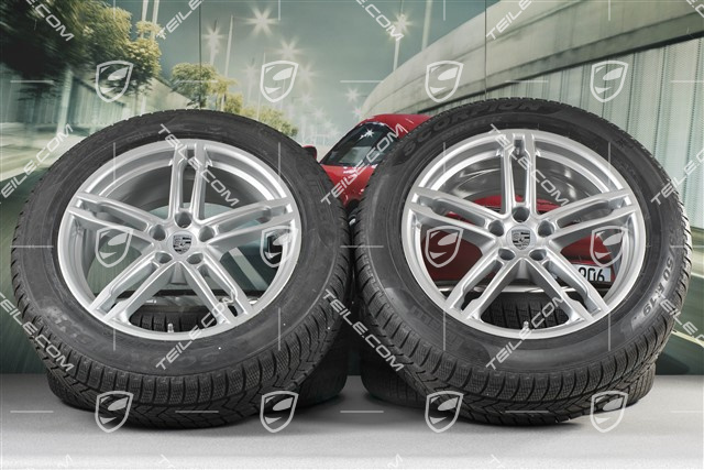 19-inch "Macan Turbo" winter wheels set, rims 8J x 19 ET21 + 9J x 19 ET21 + NEW Pirelli winter tyres 235/55 R19 + 255/50 R19 (0 km, DOT/prod.year 2016), with TPMS