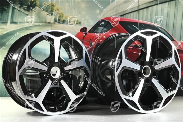 20-inch Taycan Offroad Design wheel rim set, 9J x 20 ET54 + 11J x 20 ET60, black high gloss