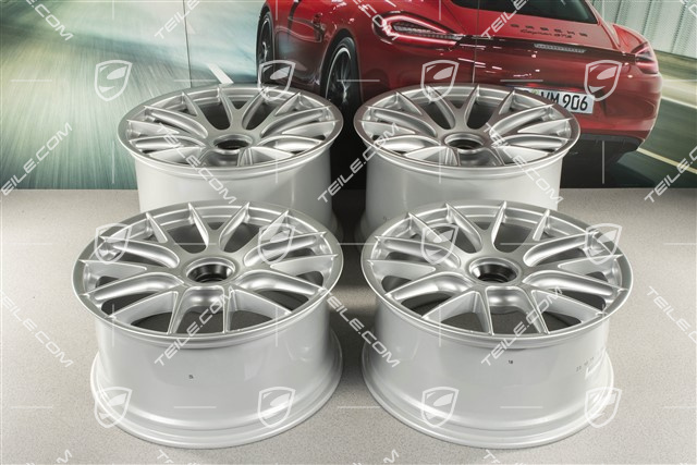 20"+21" GT2RS/GT3RS Magnesium zestaw felg, felgi 9,5 J x 20 ET50 + 12,5 J x 21 ET48, brylantowy srebrny