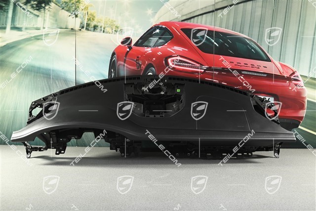 Dashboard trim, upper part, leather, black