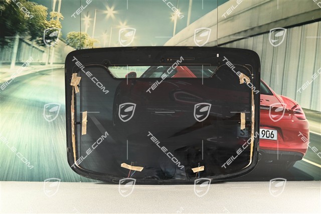 Rear window, dark tinted, w/o rear wiper