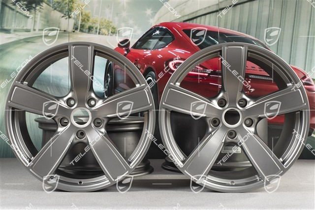 20" Felgensatz Carrera Sport, 11,5J x 20 ET76 + 8,5J x 20 ET49, Platinum-Seidenmatt