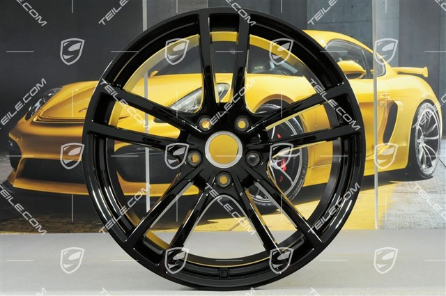 21" Felgi Cayenne COUPÉ Turbo Design, komplet, 9,5J x 21 ET46 + 11,0J x 21 ET49, czarny wysoki połysk