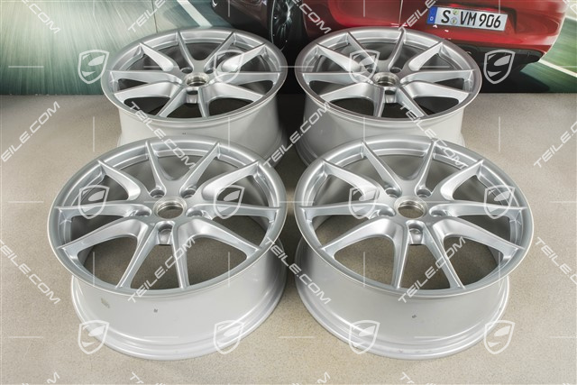 20" Felgensatz Carrera S III, 8J x 20 ET57 + 9,5J x 20 ET45, Felgenstern Rhodiumsilbermetallic
