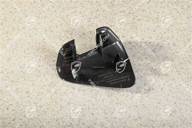 Cover trim  / guide for seat belt buckle, rear, Black, R