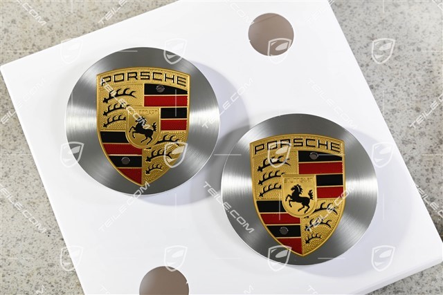 Wheel hub cap set wheels 20'' Macan S III, Bright polished