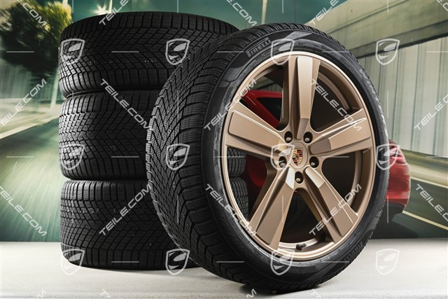 22-inch winter wheel set Cayenne Exclusive Design Sport, wheel rims 10J x 22 ET48 +11,5J x 22 ET52 + NEW Pirelli winter tyres 285/40 R22 + 315/35 R22,  neodyme