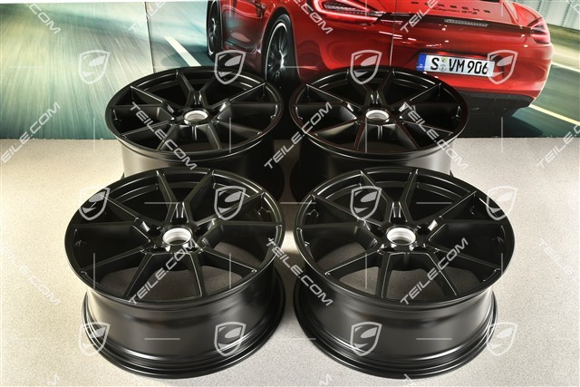 20" komplet felg Cayenne S, 10,5J x 20 ET55 + 9J x 20 ET50, czarny satynowy półmat