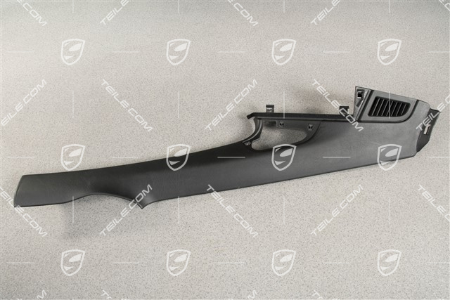 Tapicerka słupka-C, Coupe, Skóropodobna, Czarna, L