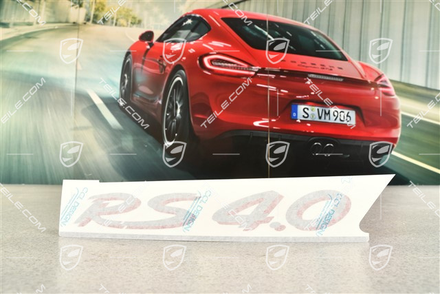 "RS 4.0" Schriftzug seitlich, Indischrot / GT Silber metallic, L