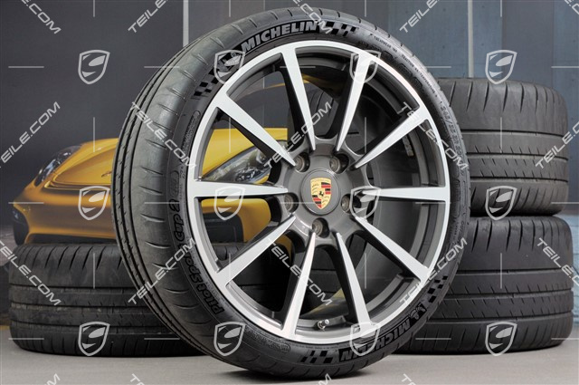 20" Carrera Classic II Sommerräder Satz, 8,5J x 20 ET51 + 11J x 20 ET70 + NEUE Sommerreifen 245/35 ZR20 + 295/30 ZR20, mit RDK-Sensoren