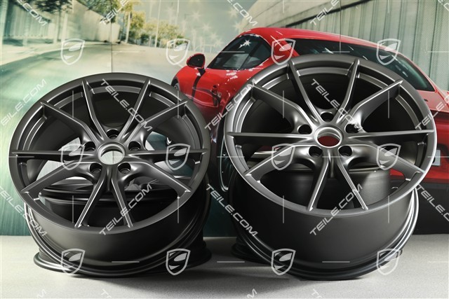 20-inch Carrera S IV wheel rim set, 8,5 J x 20 ET49 + 11,5 J x 20 ET76, Platinum satin-matt