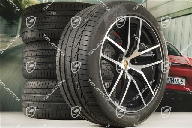 20" "Macan S" Sommerräder Satz, Felgen 9J x 20 ET26 + 10J x 20 ET19 + NEUE Pirelli Sommerreifen 265/45 R20 + 295/40 R20,  mit RDK-Sensoren