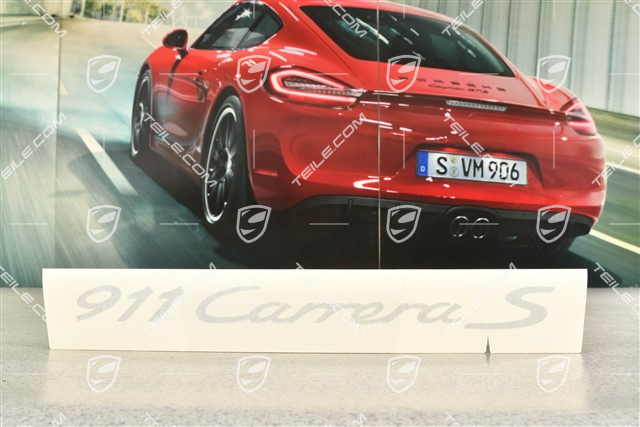 Schriftzug seitlich "Carrera S", Silber, Dekorfolie Satz, L+R