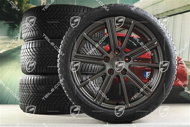 20" Panamera Turbo Koła zimowe, komplet, felgi 9,5J x 20 ET71 + 10,5J x 20 ET71 + NOWE opony zimowe Pirelli 275/40 R20 + 315/35 R20, Turbonit