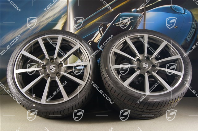 20" Sommerräder Satz Carrera Classic II, Felgen 8,5J x 20 ET51 + 11J x 20 ET52 + NEUE Sommerreifen 245/35 ZR20 + 305/30 ZR20, mit RDK-Sensoren