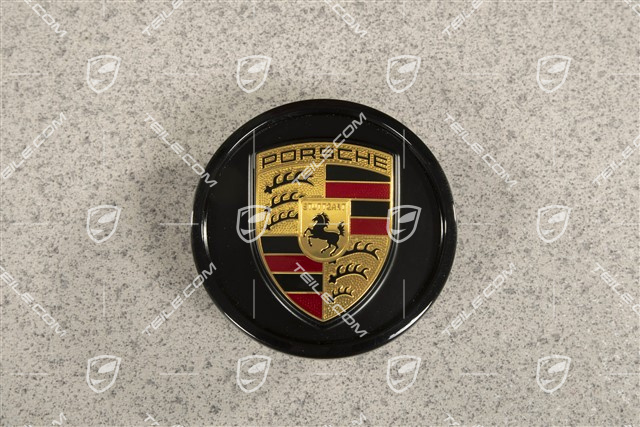 Radzierdeckel, Wappen farbig,  Schwarzmatt / Ring in Schwarzglanzend