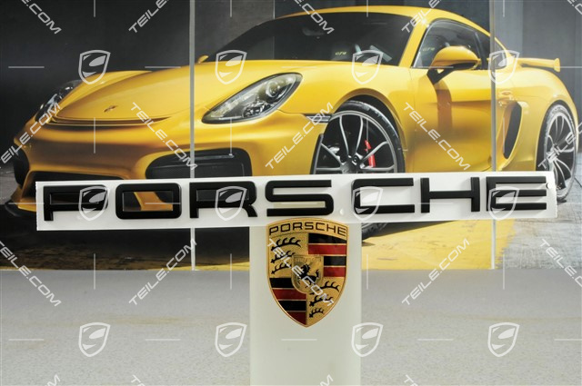 Napis / logo PORSCHE, tył, czarny mat