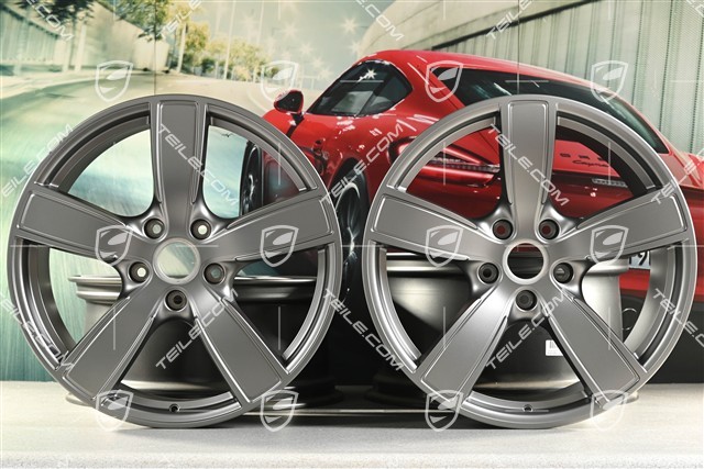 20" Komplet felg Carrera Sport, 8,5J x 20 ET57 + 10,5J x 20 ET51, platynowy satynowy półmat