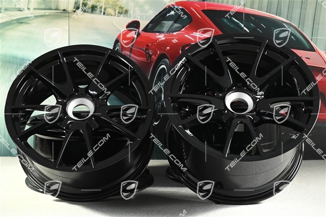 19-inch GT3 II RS 4.0 / GT2 RS wheel set, black, front 9J x 19 ET47+ rear 12J x 19 ET48