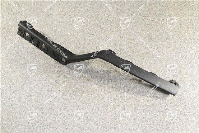 Rear bumper trim, version with tow hook, matt black, L, (without trim strip)