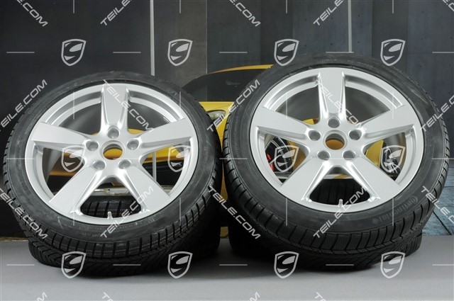 19" Winterräder Satz "Cayman S", Felgen 8J x 19 ET57 + 9,5J x 19 ET45 + NEUE Continental WinterContact TS 830P Winterreifen 235/40 R19 + 265/40 R19, ohne RDK-Sensoren