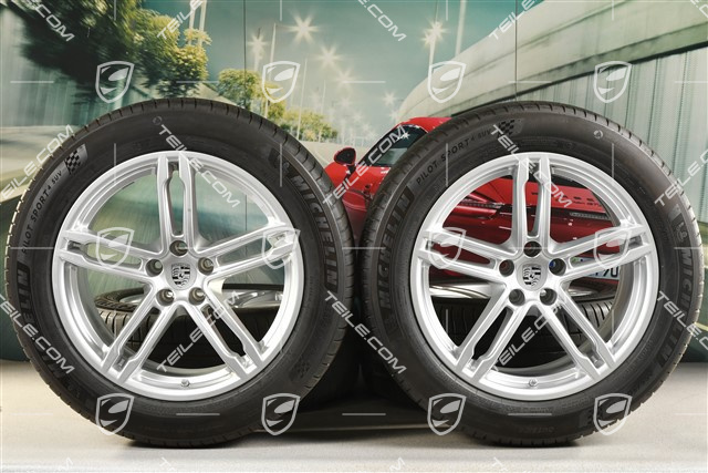 19-inch "Macan Turbo" summer wheels set, rims 8,5J x 19 ET21 + 9J x 19 ET21, summer tyres Michelin 235/55 R 19 + 255/50 R 19, with TPMS
