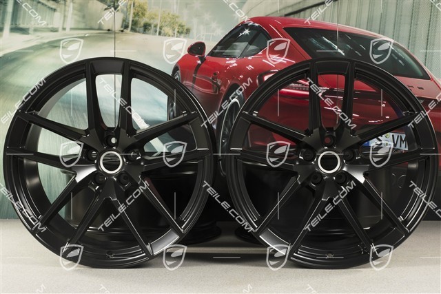 20" komplet felg Macan S, 9J x 20 ET26 + 10J x 20 ET19, czarny półmat