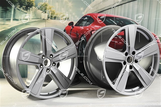 22" Felgensatz Cayenne Exclusive Design Sport, 10J x 22 ET48 +11,5J x 22 ET61, vesuvgrau