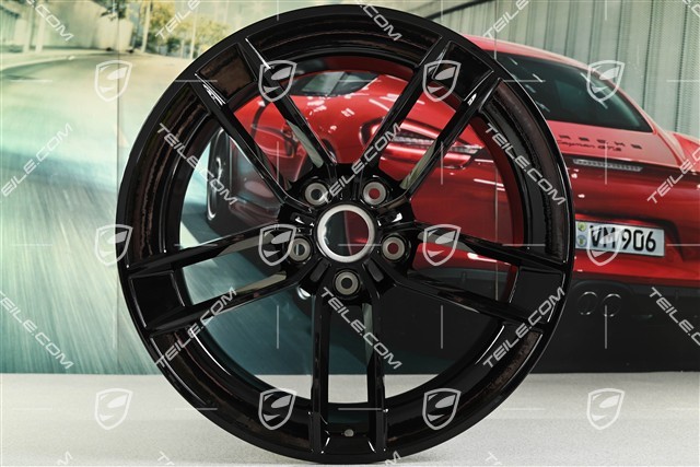 20"+21" Carrera Exclusive Design wheel rim set, rims 8.5J x 20 ET50 + 11.5J x 21 ET79, black high gloss