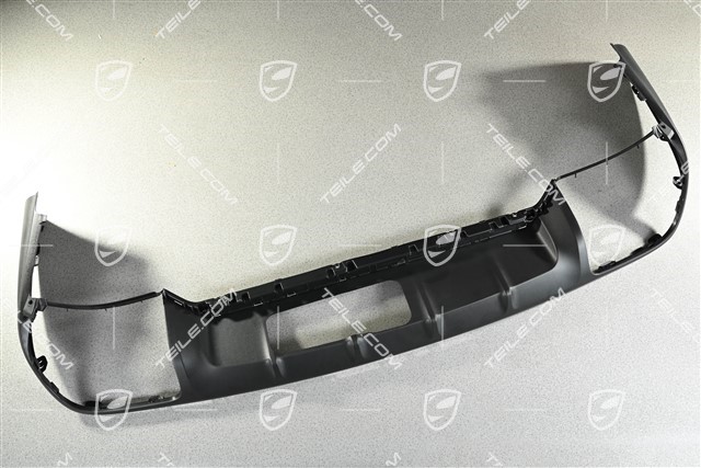 Sport design, Rear bumper lower cover / diffuser, Black matte / car with trailer coupling