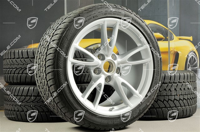18" Winterräder Satz Carrera IV, Felgen 8J x 18 ET57 + 11J x 18 ET51, Reifen 235/40 R18 + 295/35 R18 Nokian WR, RDK-Sensoren
